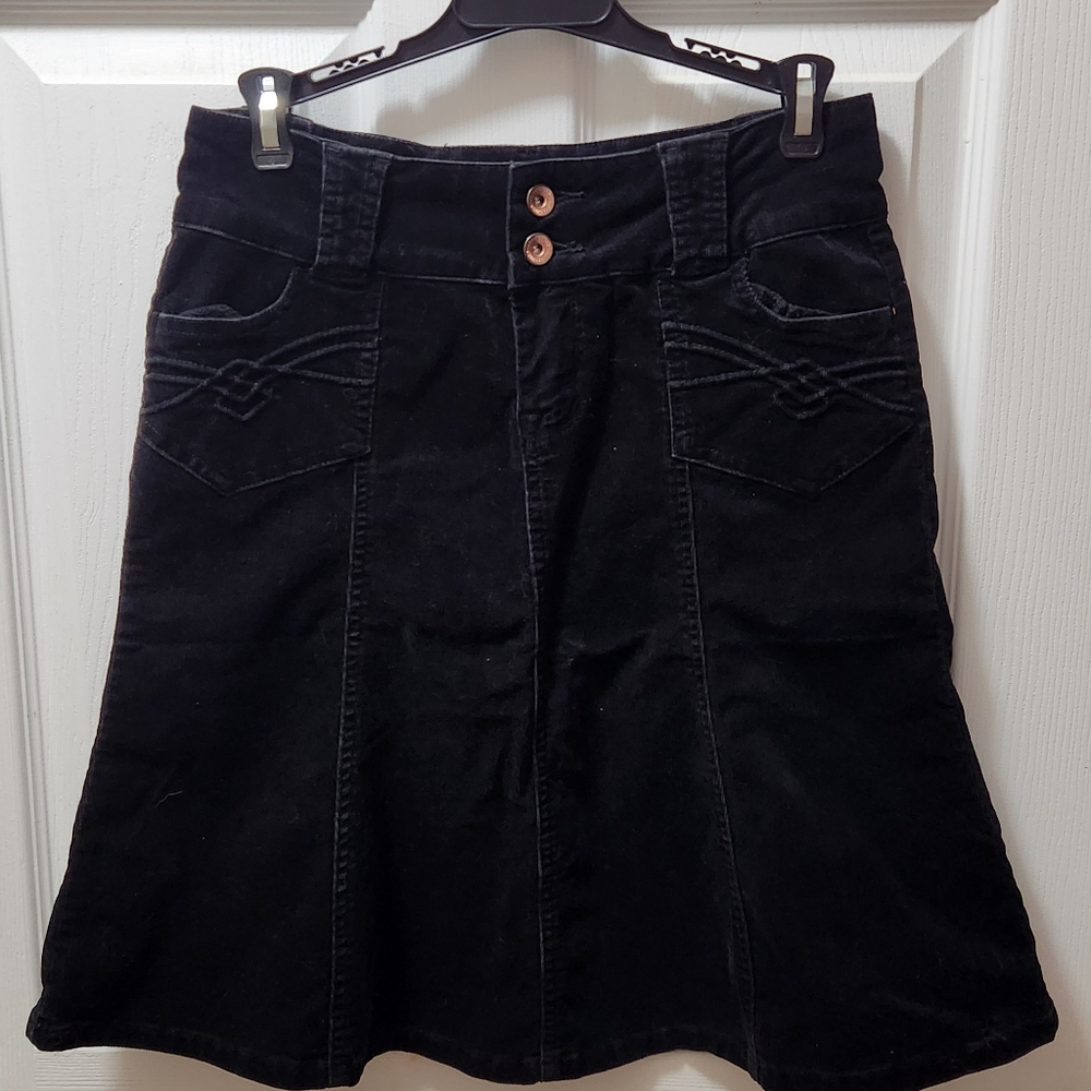Rewind Black A-Line Corduroy Knee-Length Skirt Sz 5 EUC Countrycore - Picture 8 of 11